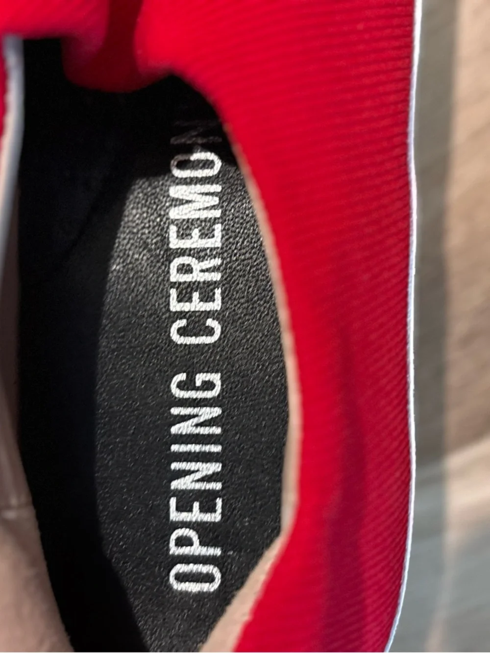Opening Ceremony Red Slip-On Platform Sneakers